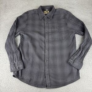 Gramicci Men's Long Sleeve Button Shirt Gray Size Large Plaid Skate Surf‎ Y2k